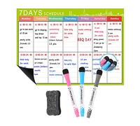 Naroote Pizarra Blanca Magnética, Calendario Flexible de Borrado en Seco para Planificación Semanal Mensual con 3 Bolígrafos y Borrador de 16,5 "x 11,8" (WHITE #-2)