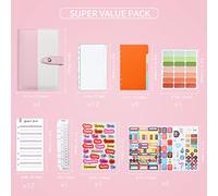 Naroote Planificador de Presupuesto Carpeta de Cuero de PU Organizador de Presupuesto para Presupuestar Carpeta de Ahorro de Dinero 12 Sobres de Organizador de con Hebilla para Viajes Escolares en