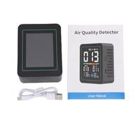 Naroote PM2.5/PM10/PM1.0 Monitor de Calidad del Aire 5 en 1 en Tiempo Real, Alertas Visuales y Audibles Probador de Calidad del Aire, Detector Portátil de Temperatura y Humedad, Ideal para el Hogar