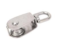 Naroote Polea Marina, Gancho Giratorio de Acero Inoxidable Resistente, Bloque de Polea Simple, de Cabeza única con Rodamiento Silencioso para Veleros, Yates, Hangares de Barcos (M25)