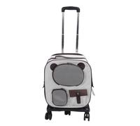 Naroote Portador de Mascotas Rodantes, 2 en 1 Múltiple Funcional Transpirable Oxford Plástico de Plástico Mochila con Ruedas para Viajar Al Aire Libre (Brown)
