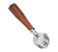 Naroote Portafiltro sin Fondo de 54 Mm, Cesta de Filtro Desmontable de Acero Inoxidable, Portafiltro para Máquina de café Comercial con de Madera Ergonómico, Compatible con 8 Series 870, 880 y (E