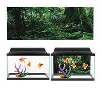 Naroote Póster de Pecera HD con Fondo de Selva Tropical, Pegatina Autoadhesiva para Caja de Reptiles y Pecera, PVC de 24x11,8 Pulgadas (76 * 46cm)