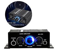 Naroote Potente Mini Amplificador Estéreo Portátil para el Hogar del Coche, 12V, Compacto, Sonido Limpio, Material Metálico