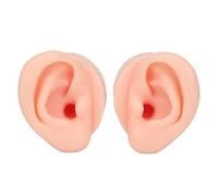 Naroote Práctica de Perforación Modelo de Oreja Accesorios de Silicona Flexibles para Exhibición de Joyería Principiante 1 par Suave y Duradero (Piel clara)