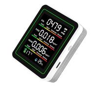 Naroote Probador de Calidad del Aire 5 en 1, Detector de Temperatura y Humedad CO2 HCHO TVOC con Pantalla LCD a Color, Batería Recargable para Calidad del Aire Interior