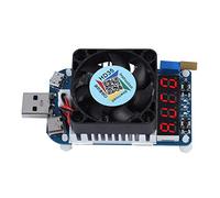 Naroote Probador de Voltaje de Resistencia de Carga Electrónica USB HD35 para Dispositivos de Carga Rápida, Probador de Batería de Descarga de 5A/35W para Dispositivos Electrónicos, ABS + Metal Azul