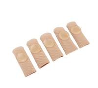 Naroote Protector de Dedo del Pie Reductor del Dolor SEBS Protectores de Manga de Tela con Superficie de Dedo Suave Cerrado para la Mayoría de los Estilos de Zapatos Color de Piel 5 Piezas (M