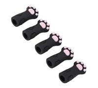 Naroote Protector de Tijeras para Cutículas, Funda Recortadora de Silicona con Forma de Pata de Gato para Profesionales de Salón de Uñas, 5 uds. (Black)