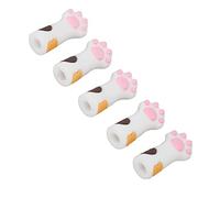 Naroote Protector de Tijeras para Cutículas, Funda Recortadora de Silicona con Forma de Pata de Gato para Profesionales de Salón de Uñas, 5 uds. (White)