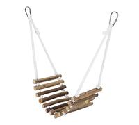 Naroote Puente Levadizo de Troncos para Loros, Escalera de Madera, Puente Oscilante Flexible y Duradero, Juguete de Entrenamiento para Mordeduras de Pájaros, Ratones para Hámster y Mascotas