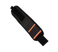 Naroote Pulsera Magnética Durable Ajustable con 10 Imanes Fuertes y 2 Bolsillos Ideal para Proyectos de Bricolaje Cómodo Negro y Naranja 15.7x3.5in