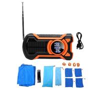 Naroote Radio Meteorológica De Emergencia, Banco De Energía Solar con Manivela NOAA Am FM WB 5000mAh, con Linterna LED Alarma SOS, para Acampar Al Aire Supervivencia Terremotos