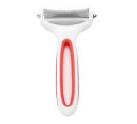 Naroote Rastrillo para Revestimiento de Mascotas, Cuchillas de Acero Inoxidable 2 en 1, Fácil de Limpiar, Peine para Eliminar el óxido de Mascotas, Fuerte para que los Gatos Eliminen Nudos (rojo)