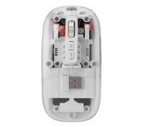 Naroote Ratón Transparente, 2.4G BT1 BT2 Mode Tri USB Ratón Inalámbrico Recargable con Receptor USB Matón Transparente Matón para Computadora Portátil (White)