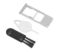 Naroote Reemplazo Profesional del Soporte de la Bandeja de la Tarjeta SIM para A51 A515U - Kit de Fácil Instalación con Pin de Expulsión y Cepillo (Silver)