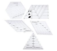 Naroote Reglas de Patchwork Plantillas de Acolchado Transparentes, Livianas y Duraderas para Manualidades de Bricolaje Juego de 5 Piezas para Medir y Cortar Diseños de Ropa