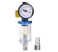 Naroote Regulador de Filtro de Aire Trampa de Aceite de Agua en Línea para Herramienta de Pistola Rociadora, Filtro Neumático de Aleación de Aluminio para Reacabado Automotriz, Regulador de Presión