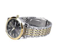 Naroote Reloj de Negocios de Cuarzo para Hombre con Calendario Dual Luminoso para Uso Informal en la Oficina Diseño Liviano de Acero Inoxidable (Negro Dorado)
