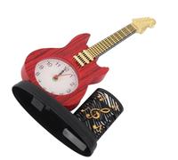 Naroote Reloj Despertador Mecánico de Escritorio con Portalápices, Reloj Base Estable con Forma de Guitarra para Dormitorio y Oficina