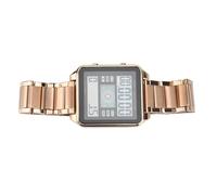 Naroote Reloj Digital para Hombres, Men Electronic Watch Calendar Visualización del Parámetro de Alarma de la Función de Impermitación del Cronómetro para Negocios (Oro Rosa)