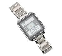 Naroote Reloj Digital para Hombres, Men Electronic Watch Calendar Visualización del Parámetro de Alarma de la Función de Impermitación del Cronómetro para Negocios (Silver)