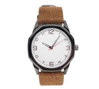Naroote Reloj para Hombre, Reloj de Cuarzo Minimalista a Prueba de Salpicaduras para Estudio, Vida Laboral (Brown)
