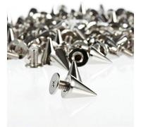 Naroote Remaches Plateados en Forma de Cono, Tachuelas Decorativas para Manualidades y Reparación, Paquete de 100, Kit de Herramientas de Fijación de Metal para Cinturones, Chaquetas, Cuero,