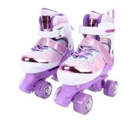 Naroote Roller Skates for Girls Ages 6-12 Adjustable Size with Flashing (M)
