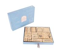 Naroote Sellos de Madera, Sello Rectangular Estilo Personalizado Impronta Clara Belleza Artística para álbumes de Recortes (Tipo 1)