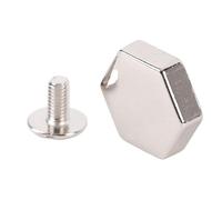 Naroote Sementales Hexagonales, Kit de Remaches 50 Conjuntos de Usura Resistentes a Bolsas Cinturones Ropa de Zapato (SILVER)