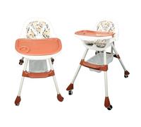 Naroote Silla Alta para Alimentación de bebé, Bandeja de Doble Capa, Asiento Elevador Seguro para Comedor de 6 Meses a 6 Años, café Rojo