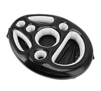 Naroote Soporte Flotante Inflable para Bebidas, Bandeja Estable para Piscina, Fiesta en la Playa, para Todas Las Edades, Material de PVC, 27,6x19,7x3,9 Pulgadas (Black)