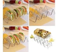 Naroote Soporte para Tacos de Acero Inoxidable de Calidad Alimentaria, de Primera Calidad, para Sujetar Tacos en la Mesa, para el Hogar, Cocina, Estante para Alimentos (3-4 rejillas 6,3x18,5x4,5