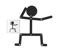 Naroote Stickman Toys, Stick Man Figura Juguete Puzzle Educational Juguete con Burr Basswood Material Stickman Toys para 3 Años Stick Man
