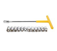 Naroote T Handle Ratchet, Bit Socket Conjunto DE 13 Piezas T Forma SET EXTERERO HEX LANZA MANGA DE MANGA DE LA TOBA DE BITO TOCLET Juego DE Bolsillo para el Trabajo DE Uso a Mano en Automóviles,