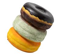 Naroote Taburete Cambiador de Zapatos de Resina Retro para el Hogar, Mesa Auxiliar Multifuncional con Forma de Comida para Niñas (Rosquilla De Café)