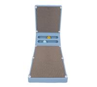 Naroote Tarjeta de Rasguños de Gato Vertical, en Forma de Papel Rayado de Gato Soportado por Papel Ondulado Reemplazado por Internos (Blue)