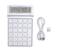 Naroote Teclados Numéricos Bluetooth Inalámbricos Recargables 2,4G (Plata Blanco)