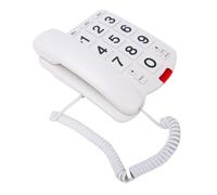 Naroote Teléfono con Cable de Tecla Grande, Teléfono Fijo con Botones Grandes, Teléfonos de Marcación Rápida con un Solo Toque con Timbre de 110 DB y Volumen del Auricular de 80 DB, Ideal para (WHITE)