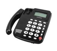 Naroote Teléfono Fijo con Cable, Altavoz Transparente, Identificador de Llamadas, Manos Libres, para Oficina, Hotel, Escuela, Material ABS Negro