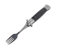 Naroote Tenedor de Resorte Plegable, Utensilios de Viaje, Tenedor Automático de Acero Inoxidable con Ergonómico, para Senderismo, Supervivencia y Acampada