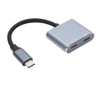 Naroote Tipo C a Gafas y Adaptador de Carga, Convertidor de Gafas AR de Aleación de Aluminio 100W Carga PD 4K 60Hz, Plug and Play para Steam Deck Switch ROG Ally XREAL Air 2