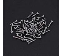 Naroote Tornillos de Montaje Cromados para Clavijas de Afinación de Guitarra - Accesorios Esenciales de para Reparación de Guitarras - 50 Tornillos de 0,9-1,1 Cm para Golpeadores y Placas Traseras,