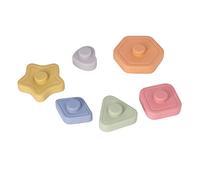 Naroote Torres Apilables Sensoriales para Bebés, Juguete de Construcción de Aprendizaje Suave, Apilador de Anillos de 6 Piezas para el Desarrollo de la Percepción del Color, Ejercicio de Habilidades