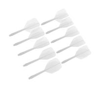 Naroote Un Trozo de Dardos Vuelos y Olas, Bordes Redondeados de Plástico 10 Piezas Reducen los Dardos y los Vuelos Integrados de Resistencia Al Aire para para (White)
