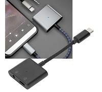 Naroote USB C a Conector para Auriculares, Plug and Play USB Tipo C a Adaptador de Cargador y Auriculares de 3,5 Mm para Teléfonos o Tabletas para Estéreo (Espacio Negro)