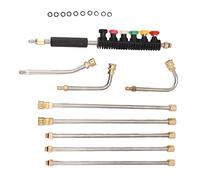 Naroote Varita de Extensión para Lavadora a Presión Varilla de Acero Inoxidable 6 Boquillas Lanza para Lavadora Eléctrica para Esquinas Difíciles de Alcanzar Varilla Curva Recta de 5' 3' para