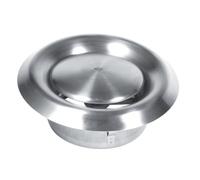 Naroote Ventilación de Aire Redonda Ajustable de Acero Inoxidable para Escape Doméstico, Reducción de Ruido, Instalación en Techo o Pared, 3 Tamaños para Uso en Interiores (plástico, metal)