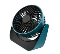 Naroote Ventilador de Escritorio de Mini, USB Recargable 3 Velocidades Potentes Ventilador Portátil de de Mesa Pequeña y Tranquila Personal para Escritorio en Casa de Viaje en Casa (Cian)